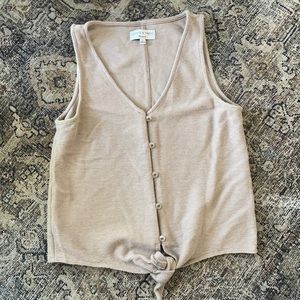 Madewell Texture & Thread small tie front button tank